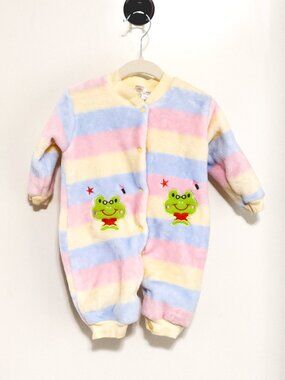 Baby 0-3 Months Soft Warm Fuzzy Fleece Romper Sleepsuit Pyjamas Onesie Jumpsuit